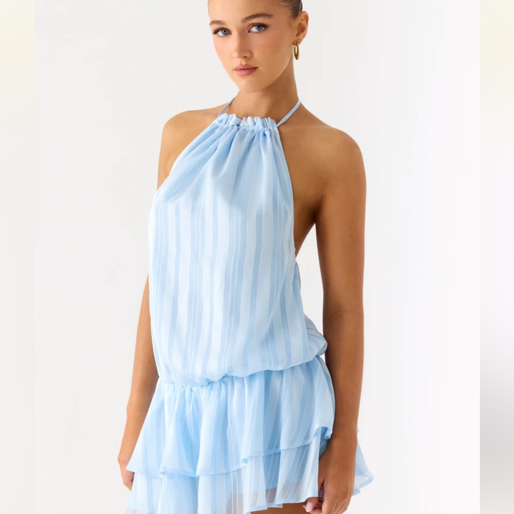 NWT Peppermayo Parade Halter Mini Dress - Baby Blue